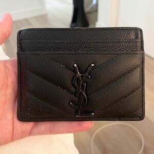 Authentic YSL Card Holder - All Black